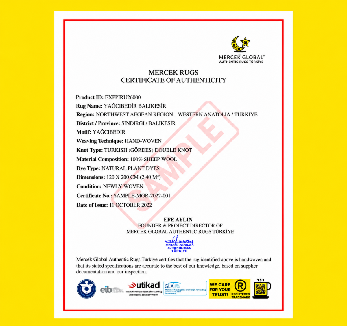 ASK FOR YOUR CERTIFICATE OF AUTHENTICITY 